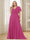 A-Line/Princess V-Neck Floor-Length Ruffles Plus Size Bridesmaid Dresses