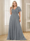 A-Line/Princess V-Neck Floor-Length Ruffles Plus Size Bridesmaid Dresses