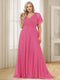 A-Line/Princess V-Neck Floor-Length Ruffles Plus Size Bridesmaid Dresses