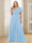 A-Line/Princess V-Neck Floor-Length Ruffles Plus Size Bridesmaid Dresses