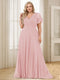 A-Line/Princess V-Neck Floor-Length Ruffles Plus Size Bridesmaid Dresses