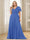 A-Line/Princess V-Neck Floor-Length Ruffles Plus Size Bridesmaid Dresses