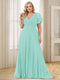 A-Line/Princess V-Neck Floor-Length Ruffles Plus Size Bridesmaid Dresses