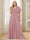 A-Line/Princess V-Neck Floor-Length Ruffles Plus Size Bridesmaid Dresses