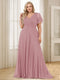 A-Line/Princess V-Neck Floor-Length Ruffles Plus Size Bridesmaid Dresses