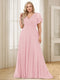 A-Line/Princess V-Neck Floor-Length Ruffles Plus Size Bridesmaid Dresses