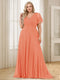 A-Line/Princess V-Neck Floor-Length Ruffles Plus Size Bridesmaid Dresses