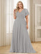 A-Line/Princess V-Neck Floor-Length Ruffles Plus Size Bridesmaid Dresses