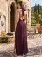Sheath/Column Halter Floor-Length Bridesmaid Dresses With Split Side