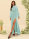 Sheath/Column High Neck Floor-Length Backless Bridesmaid Dresses With Split Side