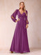 A-Line/Princess V-Neck Floor-Length Mother of the Bride Dresses With Ruffles