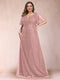 A-Line/Princess V-Neck Sequins Plus Size Mother of the Bride Dresses