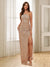 Sheath/Column One-Shoulder Floor-Length Wedding Guest Dresses With Split Side