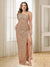 Sheath/Column One-Shoulder Floor-Length Plus Size Bridesmaid Dresses With Split Side