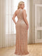 Sheath/Column One-Shoulder Floor-Length Plus Size Bridesmaid Dresses With Split Side