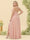 A-Line/Princess Spaghetti Straps Split Side Plus Size Bridesmaid Dresses With Ruffles