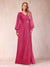 A-Line/Princess Long Sleeves V-Neck Mother of the Bride Dresses