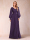 A-Line/Princess Long Sleeves V-Neck Mother of the Bride Dresses