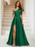 A-Line/Princess One-Shoulder Floor-Length Evening Dresses With Split Side