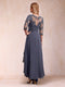 A-Line/Princess Asymmetrical 3/4 Sleeves Sweetheart Mother of the Bride Dresses