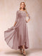 A-Line/Princess Asymmetrical 3/4 Sleeves Sweetheart Mother of the Bride Dresses