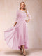A-Line/Princess Asymmetrical 3/4 Sleeves Sweetheart Mother of the Bride Dresses