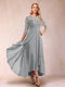 A-Line/Princess Asymmetrical 3/4 Sleeves Sweetheart Mother of the Bride Dresses