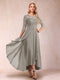 A-Line/Princess Asymmetrical 3/4 Sleeves Sweetheart Mother of the Bride Dresses