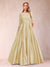 A-Line/Princess Floor-Length 3/4 Sleeves Scoop Mother of the Bride Dresses