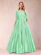A-Line/Princess Floor-Length 3/4 Sleeves Scoop Mother of the Bride Dresses
