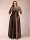 A-Line/Princess Floor-Length 3/4 Sleeves Scoop Plus Size Mother of the Bride Dresses