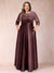 A-Line/Princess Floor-Length 3/4 Sleeves Scoop Plus Size Mother of the Bride Dresses