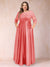 A-Line/Princess Floor-Length 3/4 Sleeves Scoop Plus Size Mother of the Bride Dresses