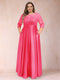 A-Line/Princess Floor-Length 3/4 Sleeves Scoop Plus Size Mother of the Bride Dresses