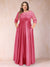 A-Line/Princess Floor-Length 3/4 Sleeves Scoop Plus Size Mother of the Bride Dresses