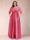 A-Line/Princess Floor-Length 3/4 Sleeves Scoop Plus Size Mother of the Bride Dresses