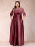 A-Line/Princess Floor-Length 3/4 Sleeves Scoop Plus Size Mother of the Bride Dresses