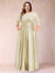 A-Line/Princess Floor-Length 3/4 Sleeves Scoop Plus Size Mother of the Bride Dresses