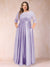 A-Line/Princess Floor-Length 3/4 Sleeves Scoop Plus Size Mother of the Bride Dresses