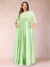 A-Line/Princess Floor-Length 3/4 Sleeves Scoop Plus Size Mother of the Bride Dresses