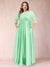 A-Line/Princess Floor-Length 3/4 Sleeves Scoop Plus Size Mother of the Bride Dresses