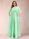 A-Line/Princess Floor-Length 3/4 Sleeves Scoop Plus Size Mother of the Bride Dresses