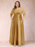 A-Line/Princess Floor-Length 3/4 Sleeves Scoop Plus Size Mother of the Bride Dresses