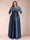 A-Line/Princess Floor-Length 3/4 Sleeves Scoop Plus Size Mother of the Bride Dresses