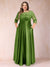 A-Line/Princess Floor-Length 3/4 Sleeves Scoop Plus Size Mother of the Bride Dresses