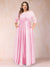 A-Line/Princess Floor-Length 3/4 Sleeves Scoop Plus Size Mother of the Bride Dresses