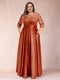 A-Line/Princess Floor-Length 3/4 Sleeves Scoop Plus Size Mother of the Bride Dresses