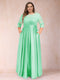 A-Line/Princess Floor-Length 3/4 Sleeves Scoop Plus Size Mother of the Bride Dresses