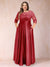 A-Line/Princess Floor-Length 3/4 Sleeves Scoop Plus Size Mother of the Bride Dresses