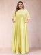 A-Line/Princess Floor-Length 3/4 Sleeves Scoop Plus Size Mother of the Bride Dresses
